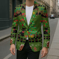 Love Black Cat Christmas Blazer Xmas Holiday Patterns - Wonder Print Shop