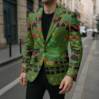 Love Black Cat Christmas Blazer Xmas Holiday Patterns - Wonder Print Shop