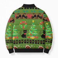 Love Black Cat Christmas Bomber Puffer Jacket Xmas Holiday Patterns - Wonder Print Shop