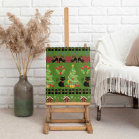 Love Black Cat Christmas Canvas Wall Art Xmas Holiday Patterns - Wonder Print Shop