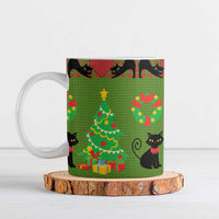 Love Black Cat Christmas Ceramic Mug Xmas Holiday Patterns - Wonder Print Shop