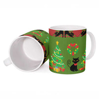 Love Black Cat Christmas Ceramic Mug Xmas Holiday Patterns - Wonder Print Shop