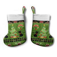Love Black Cat Christmas Stocking Xmas Holiday Patterns - Wonder Print Shop