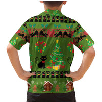 Love Black Cat Christmas Family Matching Mermaid Dress and Hawaiian Shirt Xmas Holiday Patterns - Wonder Print Shop