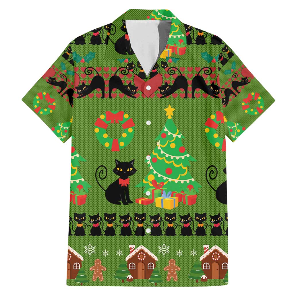 Love Black Cat Christmas Family Matching Mermaid Dress and Hawaiian Shirt Xmas Holiday Patterns - Wonder Print Shop