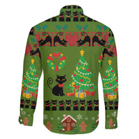 Love Black Cat Christmas Family Matching Mermaid Dress and Hawaiian Shirt Xmas Holiday Patterns - Wonder Print Shop