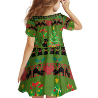 Love Black Cat Christmas Family Matching Off The Shoulder Long Sleeve Dress and Hawaiian Shirt Xmas Holiday Patterns - Wonder Print Shop