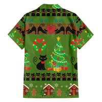 Love Black Cat Christmas Family Matching Off The Shoulder Long Sleeve Dress and Hawaiian Shirt Xmas Holiday Patterns - Wonder Print Shop