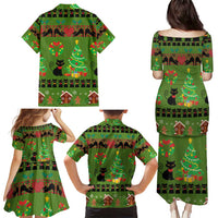 Love Black Cat Christmas Family Matching Puletasi and Hawaiian Shirt Xmas Holiday Patterns - Wonder Print Shop