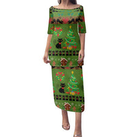 Love Black Cat Christmas Family Matching Puletasi and Hawaiian Shirt Xmas Holiday Patterns - Wonder Print Shop
