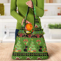 Love Black Cat Christmas Grocery Bag Xmas Holiday Patterns - Wonder Print Shop