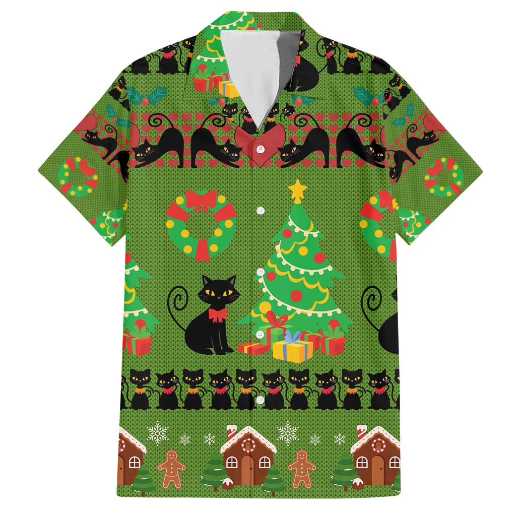 Love Black Cat Christmas Hawaiian Shirt Xmas Holiday Patterns - Wonder Print Shop