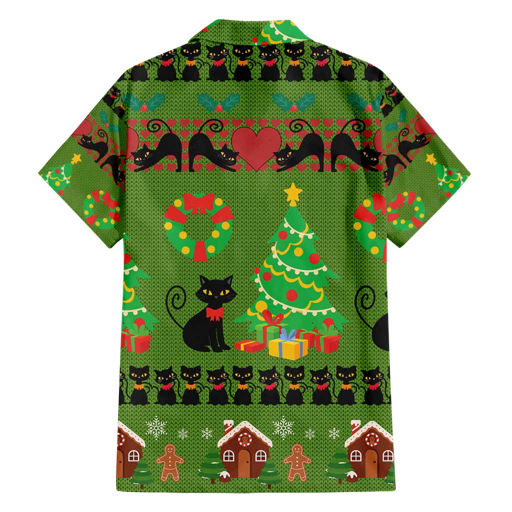Love Black Cat Christmas Hawaiian Shirt Xmas Holiday Patterns - Wonder Print Shop
