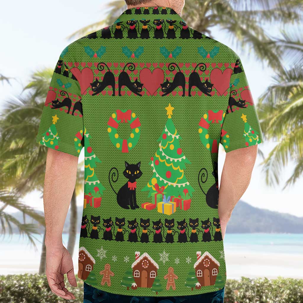 Love Black Cat Christmas Hawaiian Shirt Xmas Holiday Patterns - Wonder Print Shop