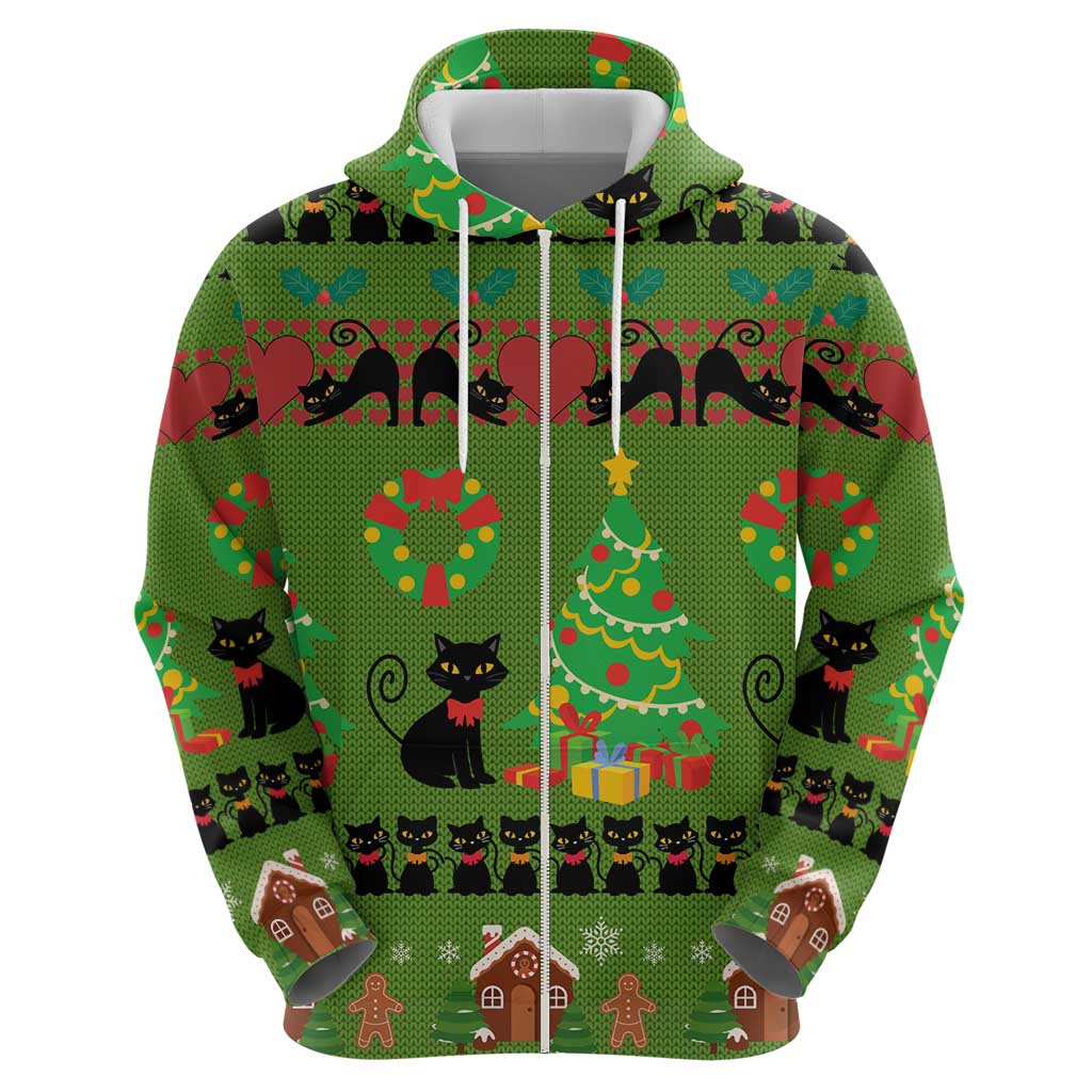 Love Black Cat Christmas Hoodie Xmas Holiday Patterns - Wonder Print Shop