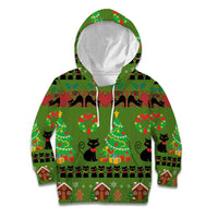 Love Black Cat Christmas Kid Hoodie Xmas Holiday Patterns - Wonder Print Shop
