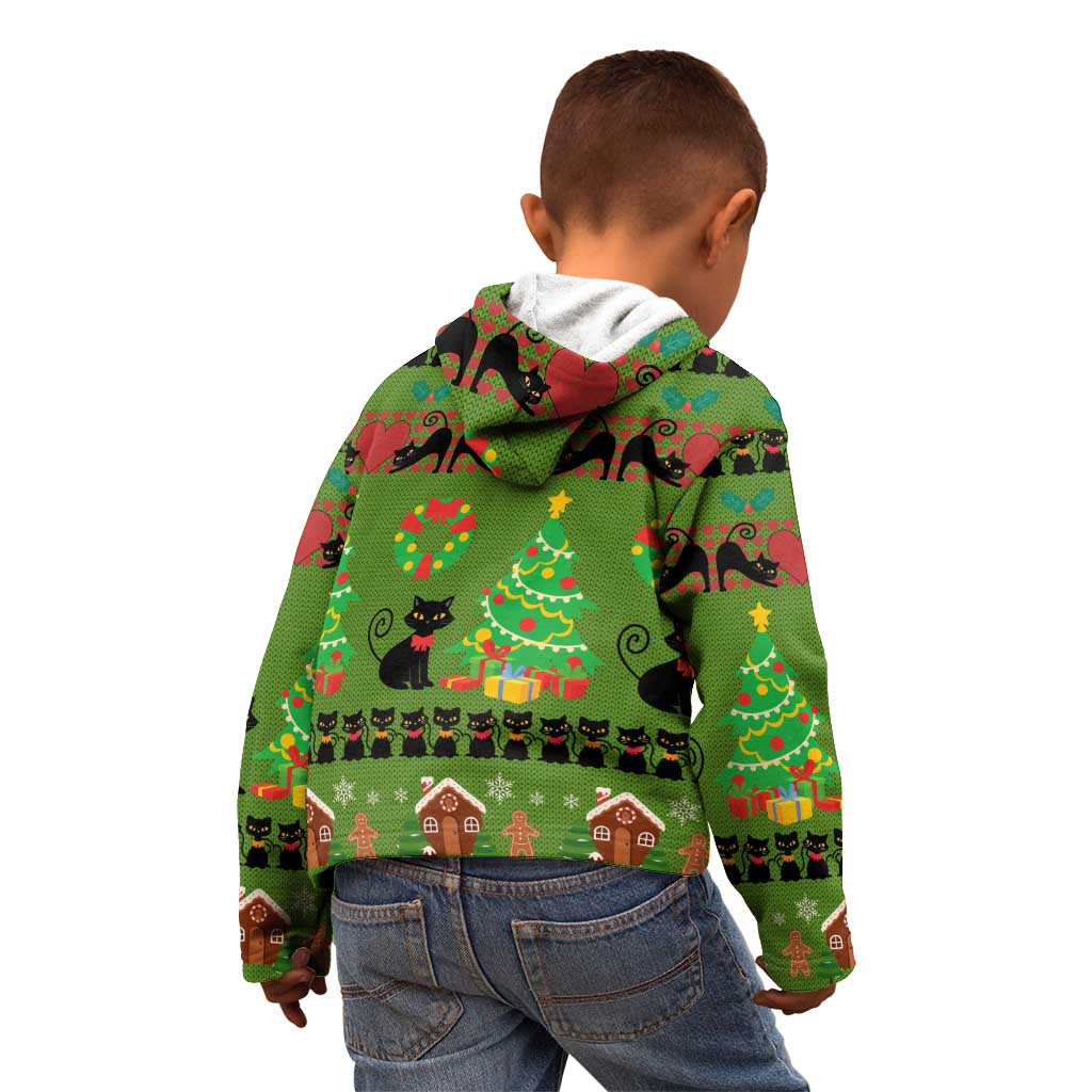 Love Black Cat Christmas Kid Hoodie Xmas Holiday Patterns - Wonder Print Shop