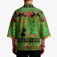 Love Black Cat Christmas Kimono Xmas Holiday Patterns - Wonder Print Shop