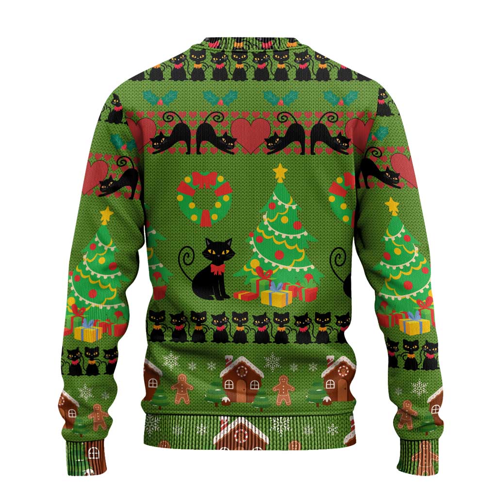 Love Black Cat Christmas Ugly Christmas Sweater Xmas Holiday Patterns - Wonder Print Shop