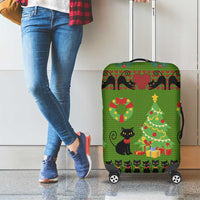 Love Black Cat Christmas Luggage Cover Xmas Holiday Patterns - Wonder Print Shop