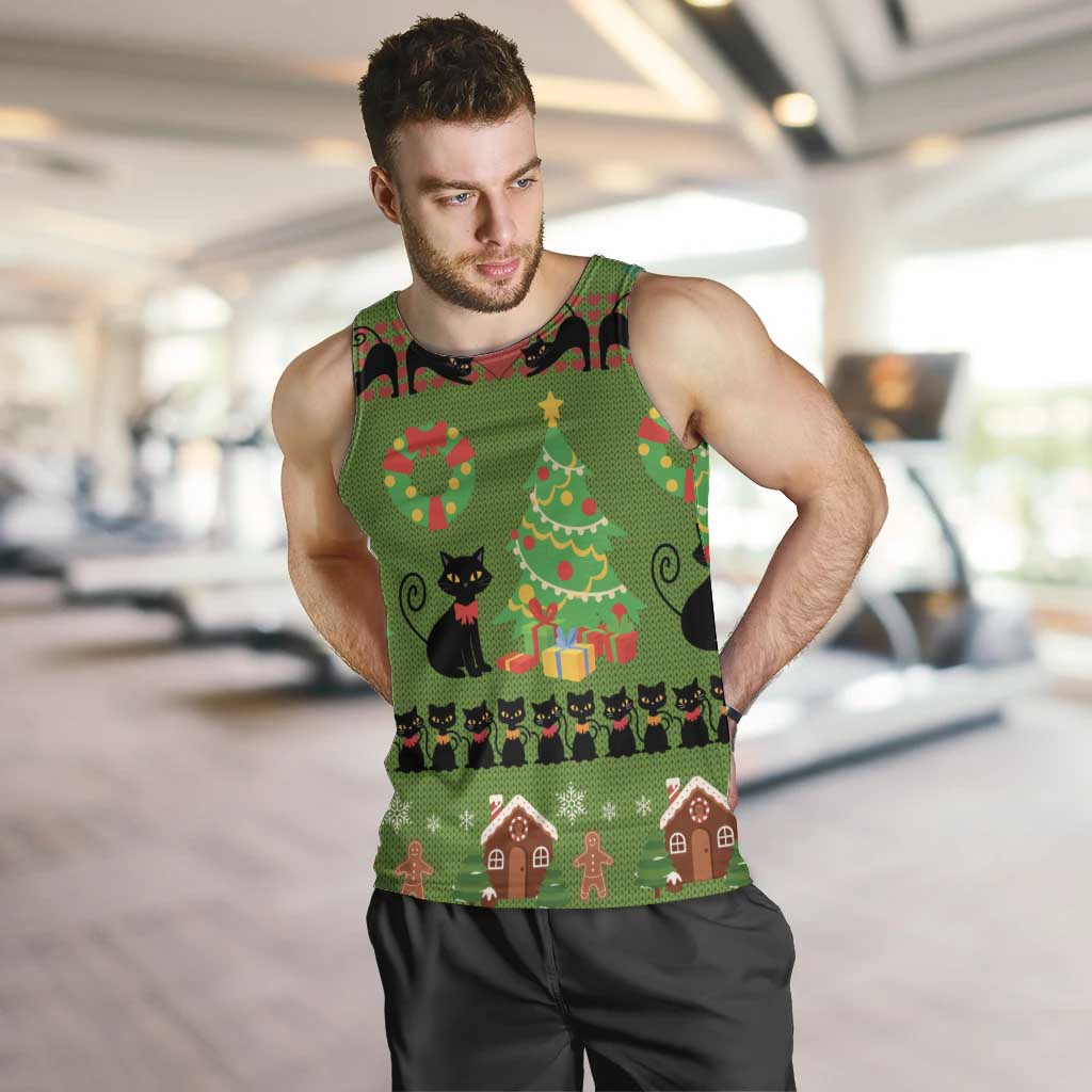 Love Black Cat Christmas Men Tank Top Xmas Holiday Patterns - Wonder Print Shop