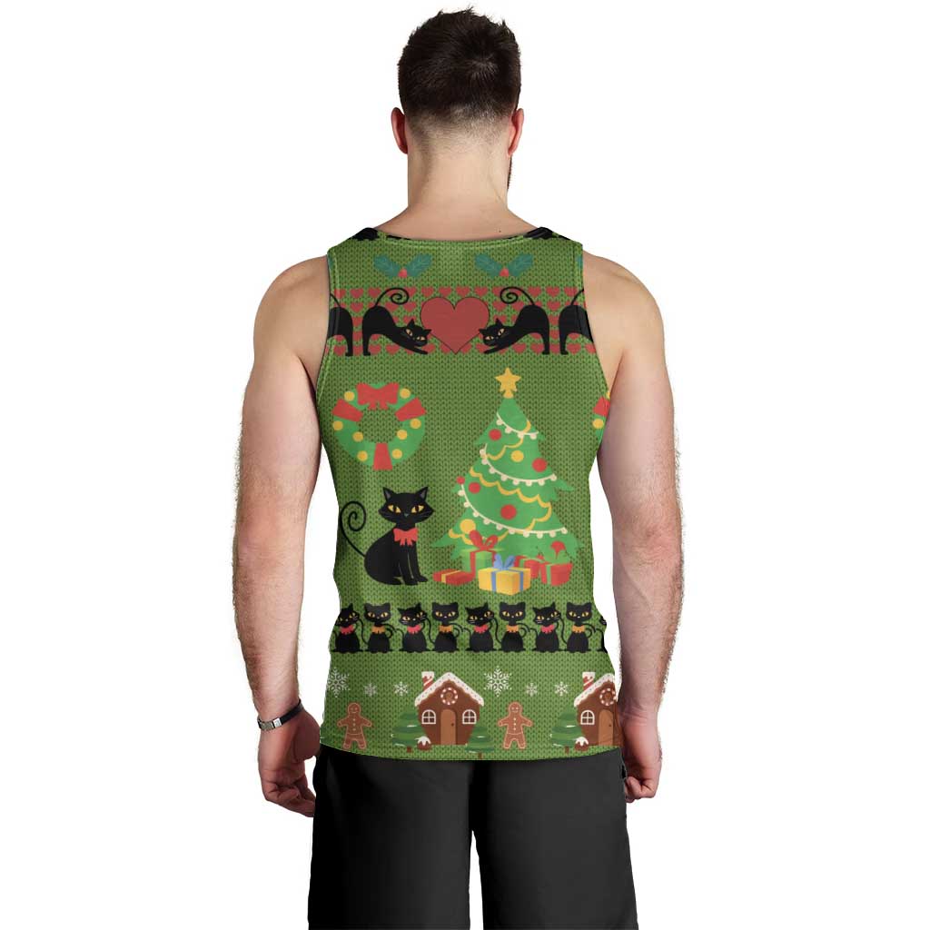 Love Black Cat Christmas Men Tank Top Xmas Holiday Patterns - Wonder Print Shop