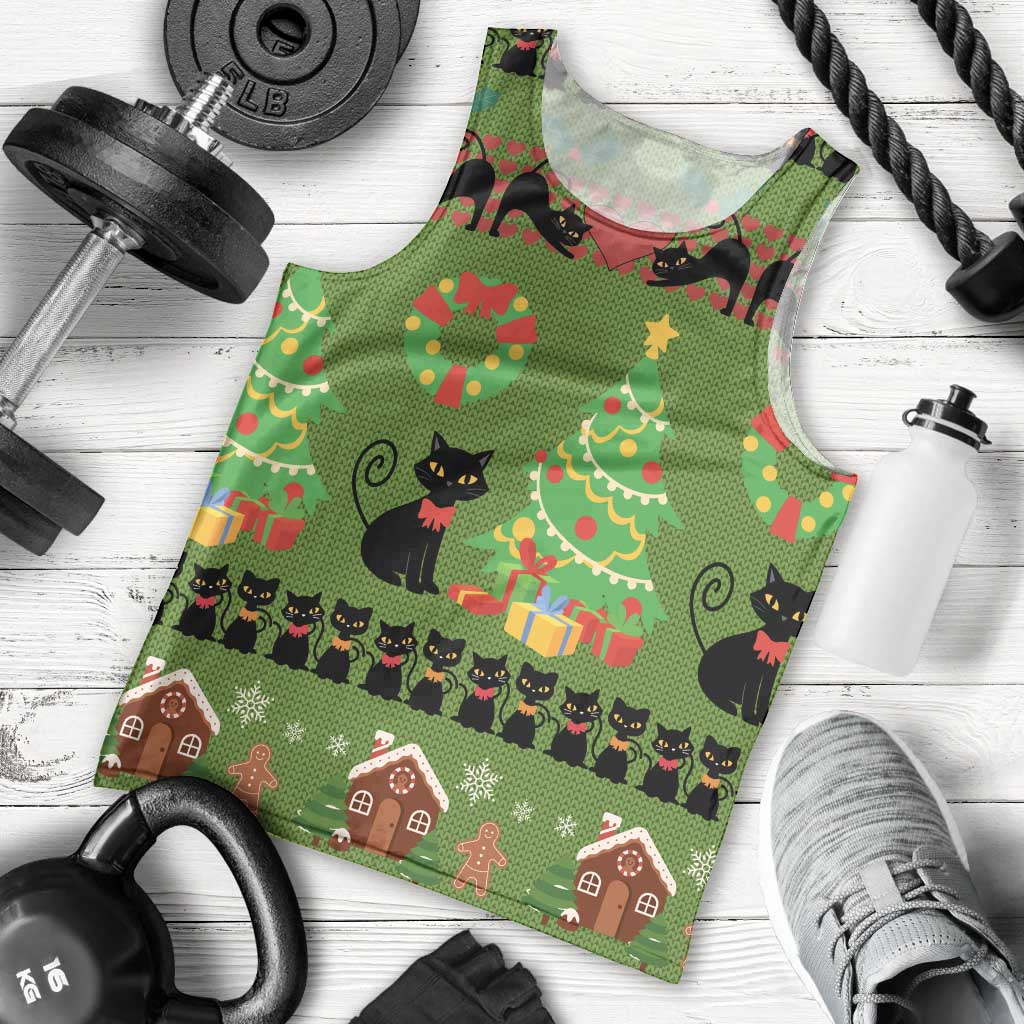 Love Black Cat Christmas Men Tank Top Xmas Holiday Patterns - Wonder Print Shop
