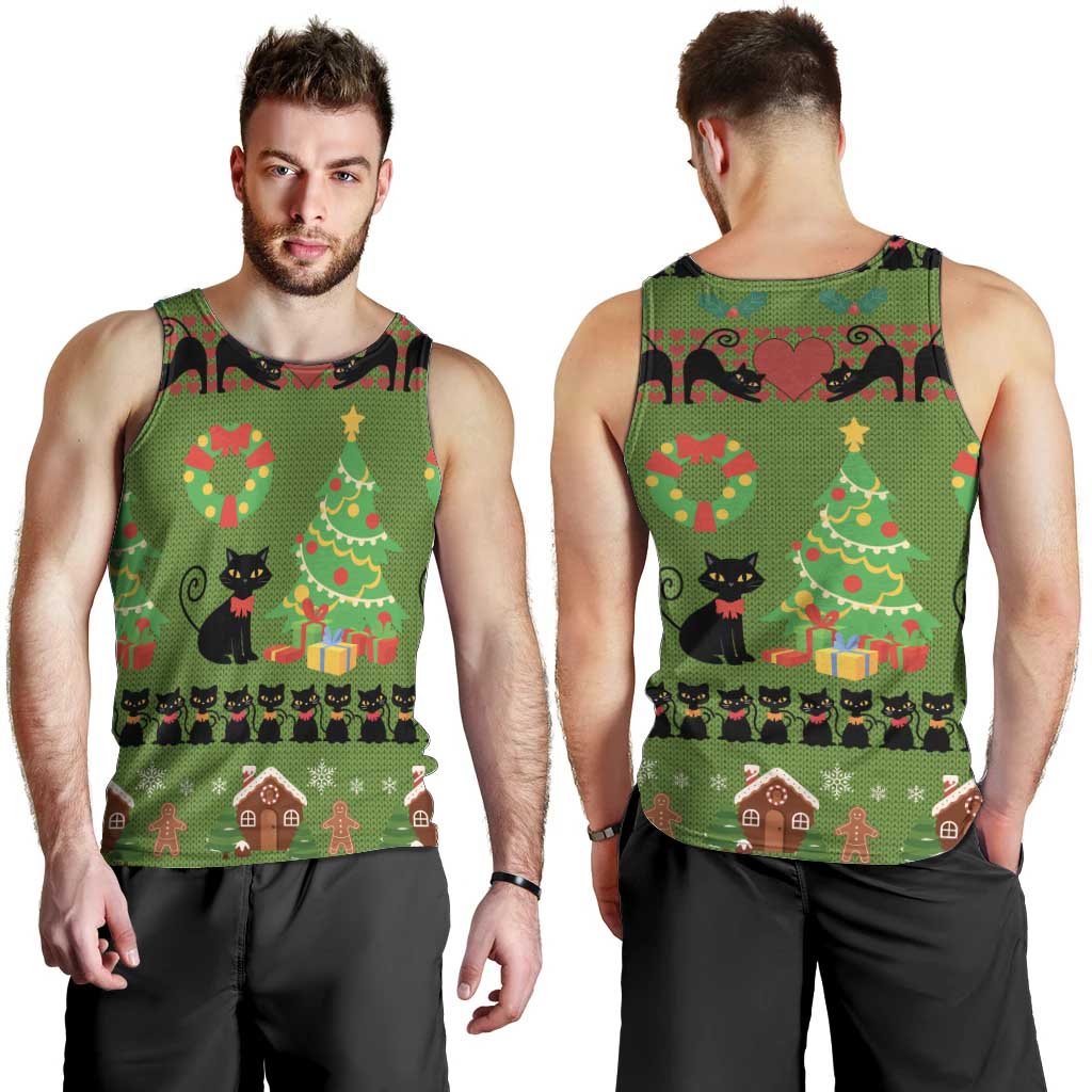 Love Black Cat Christmas Men Tank Top Xmas Holiday Patterns - Wonder Print Shop