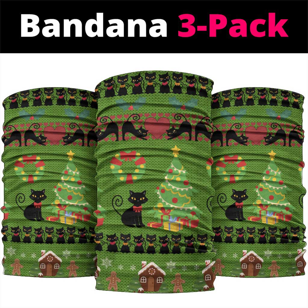 Love Black Cat Christmas Neck Gaiter Xmas Holiday Patterns - Wonder Print Shop