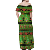 Love Black Cat Christmas Off Shoulder Maxi Dress Xmas Holiday Patterns - Wonder Print Shop