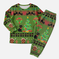 Love Black Cat Christmas Pajama Set Xmas Holiday Patterns - Wonder Print Shop