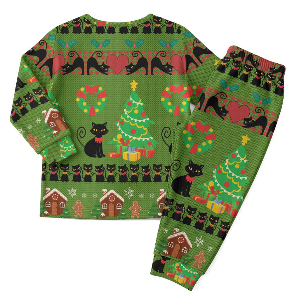 Love Black Cat Christmas Pajama Set Xmas Holiday Patterns - Wonder Print Shop