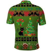 Love Black Cat Christmas Polo Shirt Xmas Holiday Patterns - Wonder Print Shop