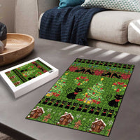 Love Black Cat Christmas Puzzle Xmas Holiday Patterns - Wonder Print Shop