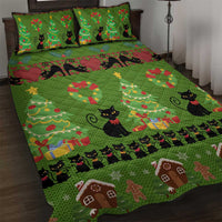 Love Black Cat Christmas Quilt Bed Set Xmas Holiday Patterns - Wonder Print Shop