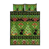 Love Black Cat Christmas Quilt Bed Set Xmas Holiday Patterns - Wonder Print Shop