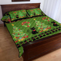 Love Black Cat Christmas Quilt Bed Set Xmas Holiday Patterns - Wonder Print Shop