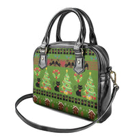 Love Black Cat Christmas Shoulder Handbag Xmas Holiday Patterns - Wonder Print Shop