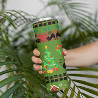 Love Black Cat Christmas Skinny Tumbler Xmas Holiday Patterns - Wonder Print Shop