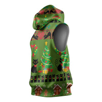 Love Black Cat Christmas Sleeveless Hoodie Xmas Holiday Patterns - Wonder Print Shop