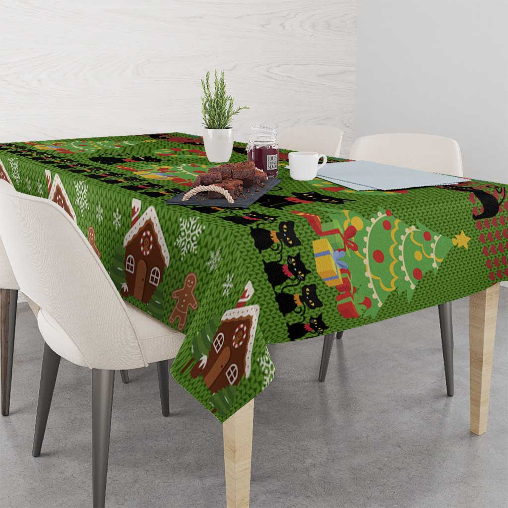 Love Black Cat Christmas Tablecloth Xmas Holiday Patterns - Wonder Print Shop