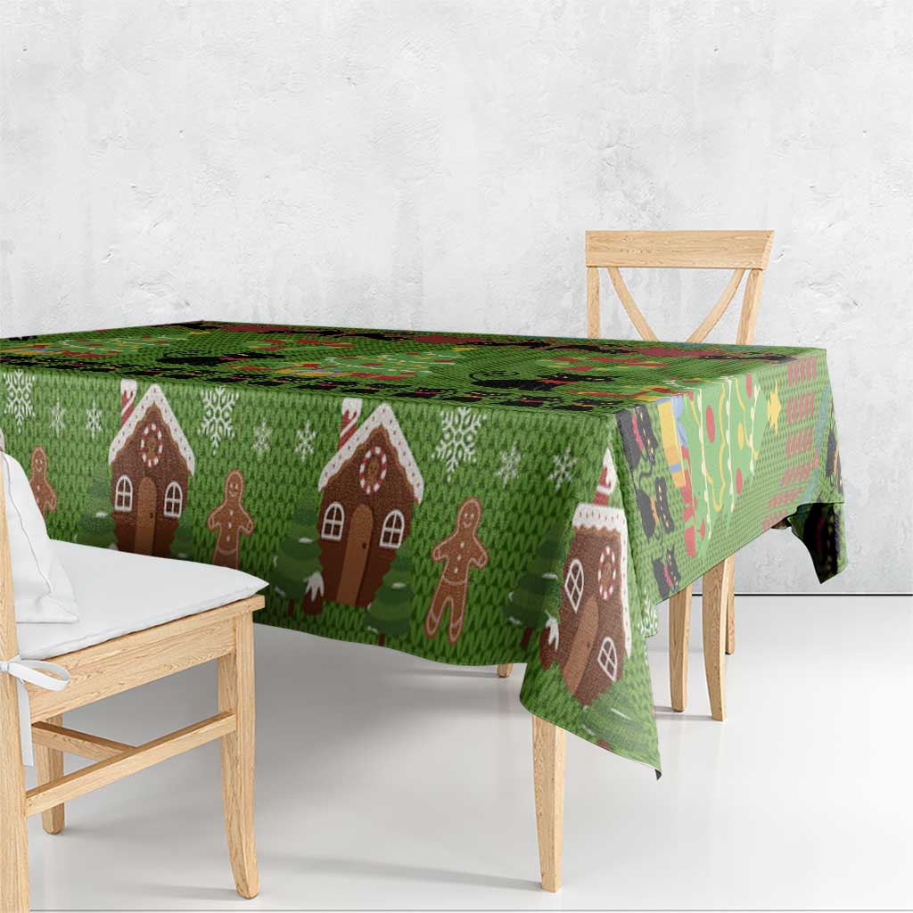 Love Black Cat Christmas Tablecloth Xmas Holiday Patterns - Wonder Print Shop