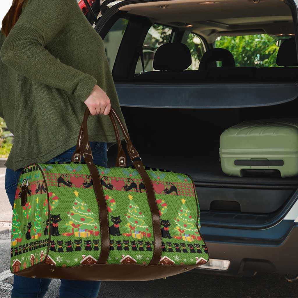 Love Black Cat Christmas Travel Bag Xmas Holiday Patterns - Wonder Print Shop