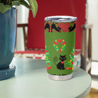 Love Black Cat Christmas Tumbler Cup Xmas Holiday Patterns - Wonder Print Shop