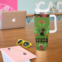 Love Black Cat Christmas Tumbler With Handle Xmas Holiday Patterns - Wonder Print Shop