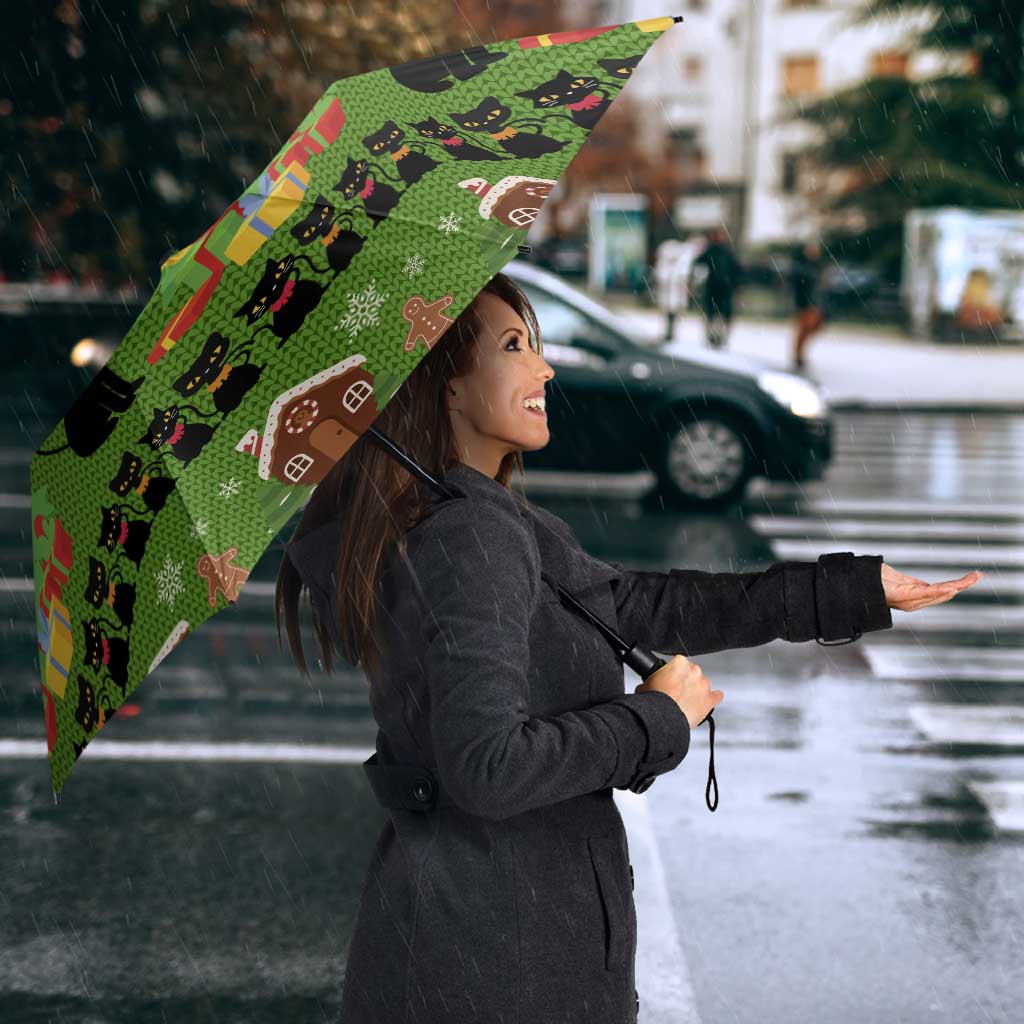 Love Black Cat Christmas Umbrella Xmas Holiday Patterns - Wonder Print Shop