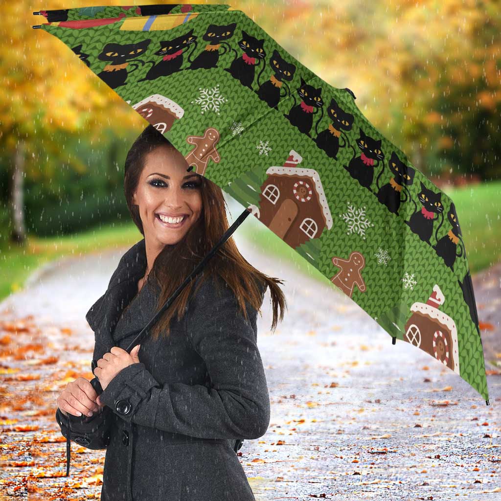 Love Black Cat Christmas Umbrella Xmas Holiday Patterns - Wonder Print Shop