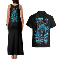 Judge Me When Mad Reaper Skull Couples Matching Tank Maxi Dress and Hawaiian Shirt - Wonder Print Shop