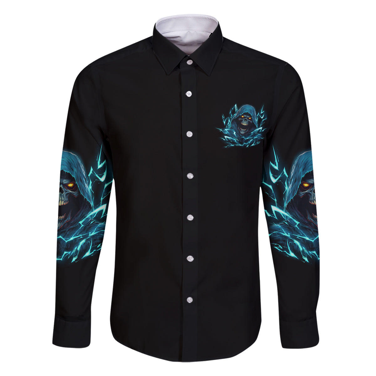 Judge Me When Mad Reaper Skull Family Matching Long Sleeve Bodycon Dress and Hawaiian Shirt - Wonder Print Shop