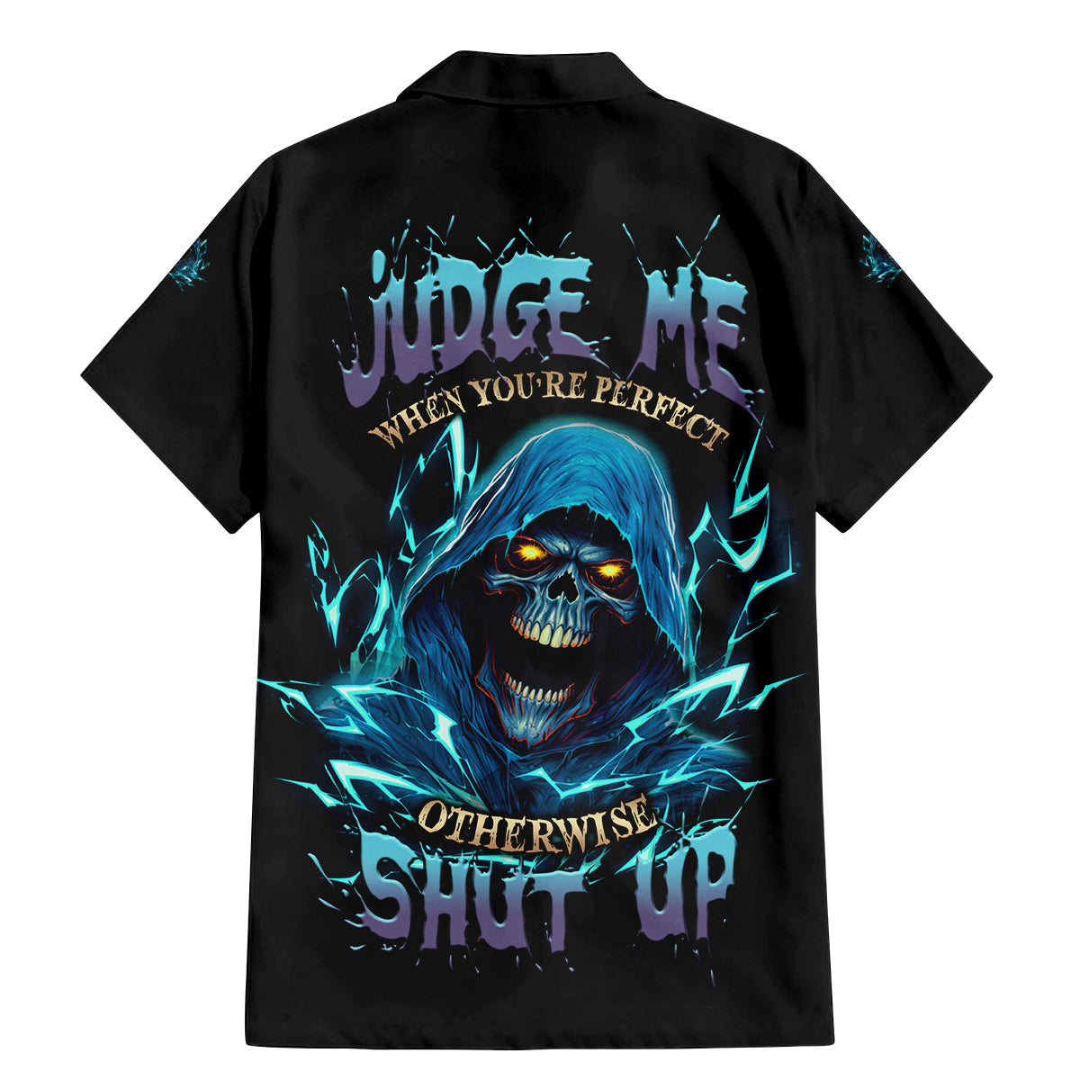 Judge Me When Mad Reaper Skull Family Matching Mermaid Dress and Hawaiian Shirt - Wonder Print Shop